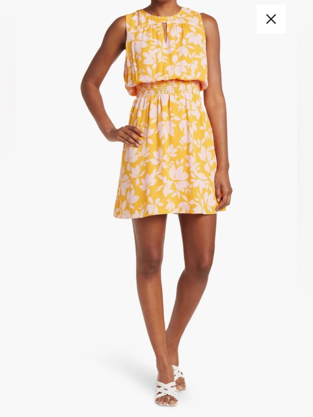 Collective Concepts Nordstrom Keyhole Sleeveless Smocked Dress NEW Sz M